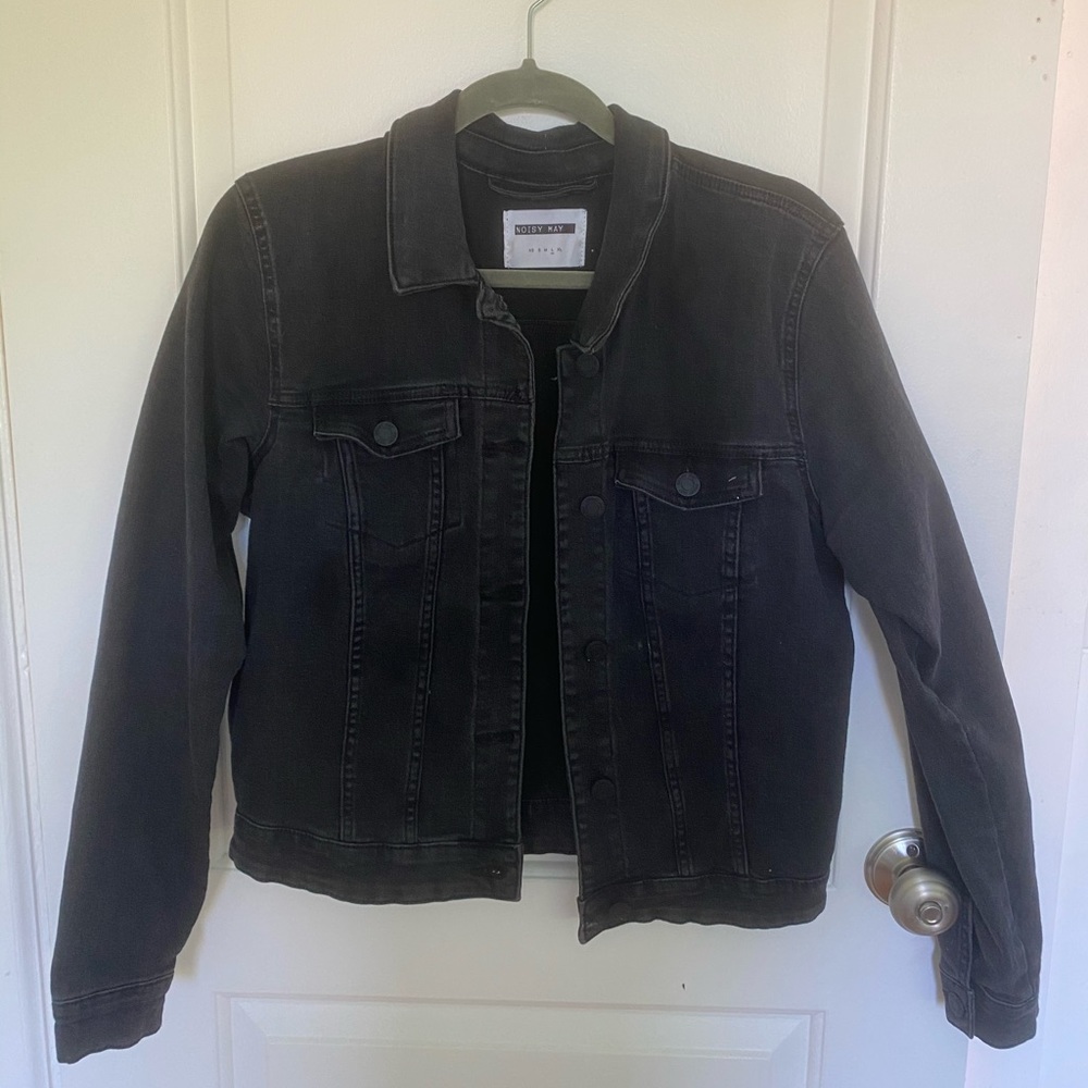 Black denim black jacket